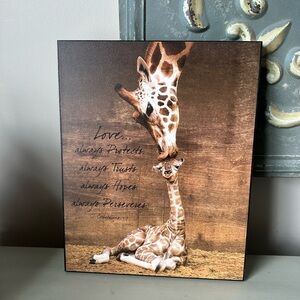 P  graham Dunn mommy and baby giraffe love mounted photo wall hanging